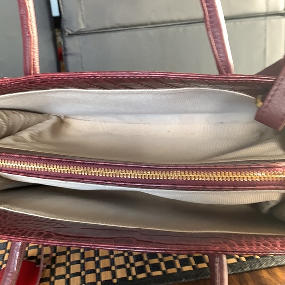 Radley London Burgundy Croc Embossed Cross Body Purse Bad Satchel EUC - Picture 5 of 16